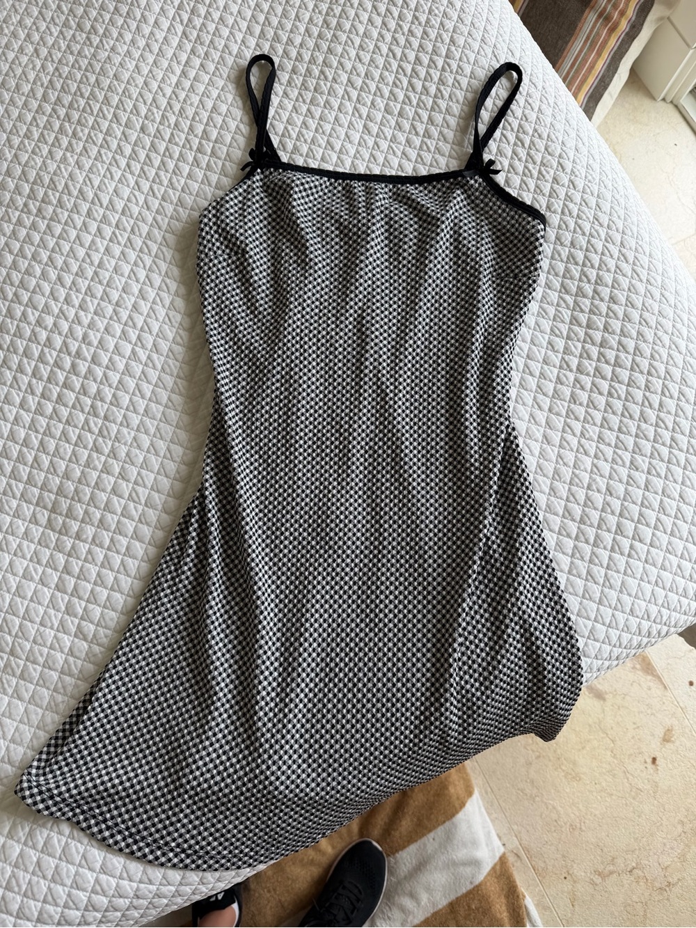 Gingham Black and White Mini Dress